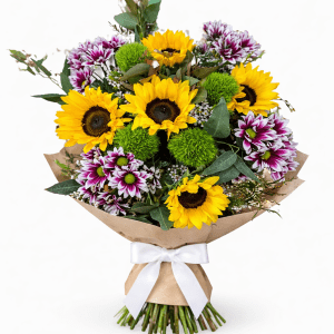 זר חמניות וחרצית