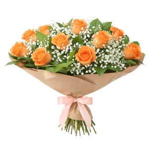 זר ורדים בכתום